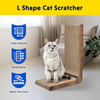 Cat Scratcher with Cat Toys Ball Track, Build-in Ball, L-Shaped Scratcher, Cardboard Lounge Bed, Stable and Durable, Furniture Protector, Reversible