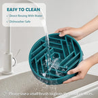 TOBYTO Slow Feeder Dog Bowls Large Medium Breed,Anti-Choking Slow Eating Dog Food Bowl,Non Slip Pet Slower Food Feeding Bowls Large Puzzle Slow Feeder Bloat Stop Maze Dog Dishes,Dark Green