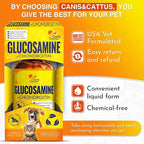 Canis&Cattus Liquid Glucosamine Dogs and Cats – Joint Supplement with MSM & Chondroitin – Mobility & Hip Support for Pets – Beef Flavor – 2oz