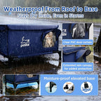 Rugged Heated Cat House for Outdoor Cats in Winter, Extremely Insulated & 100% Weatherproof, Elevated Feral Cat Shelter with Waterproof Eaves & Safe Escape Door for Stray & Barn Cats