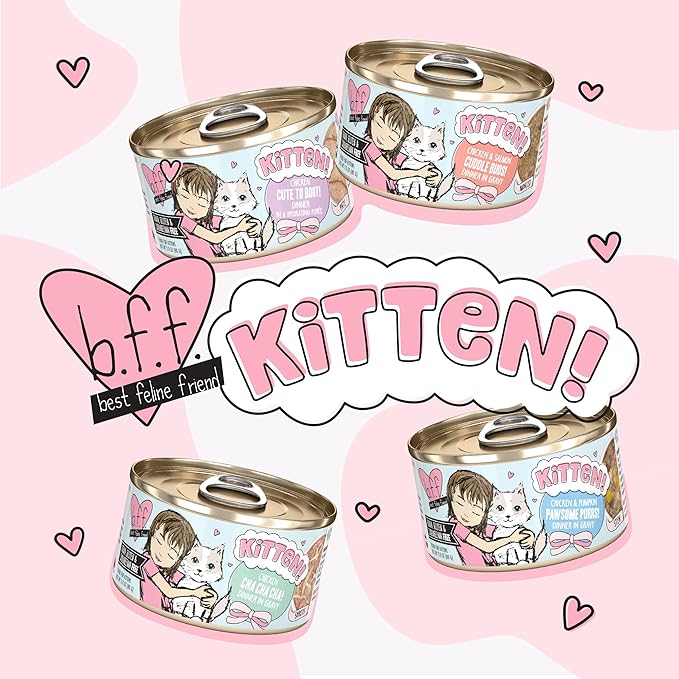 Weruva B.F.F. Kitten The Kitten Me Softly Variety Pack, 2.8oz Can, Pack of 12