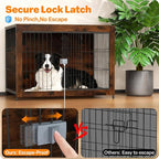 Dog Crate Furniture, Wooden Dog Crate 38in, Decorative Cage with End Table for Dog Indoor Kennel, High Anxiety Dog, Escape-Proof Locks for All Breeds