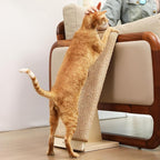 FUKUMARU Cat Scratcher, 23.66 Inch Sisal Cat Scratching Post Ramp, Replaceable Scratching Mat for Indoor Cats, Wood Frame L Shape Wall Mounted Scratch, Cats Scratch Furniture Protector for Couch Sofa