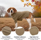 IECOii Extra Large Dog Sweater 4XL,Thermal Warm Dog Sweaters for Giant Breed Dogs,Turtleneck Knitted Knitwear for Pet Winter,Stretchy&Easy On Doggy Sweatshirt for Doberman,Great Dane(Camel,XXXXL)
