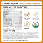 Wholistic Pet Organics Canine Complete - Dog Multivitamin Powder - 1 Lb - Daily Dog Vitamins and Supplements for Homemade Food - Immune System, Skin, Coat & Overall Health - Small and Large Breed