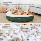 Love's cabin Round Donut Cat and Dog Cushion Bed, 30in Pet Bed for Medium or Large Dogs, Anti-Slip & Water-Resistant Bottom, Soft Durable Fabric Pet beds, Washable Calming Cat & Dog Bed Green
