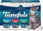Blue Buffalo Tastefuls Natural Flaked Wet Cat Food Variety Pack, Tuna, Chicken and Fish & Shrimp Entrées in Gravy 3-oz Cans (24 Count)