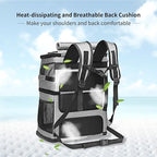 Double Cat Carrier, Cat Backpack Carrier for 2 Cats, Multi Dog Backpack, Two Cat Carrier with 7 Ventilation Windows, Built-in Frame and Support Plate, Safety Straps, Collapsible, Perfect for Travel