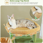 Tall Cactus Cat Tree for Indoor Cats Large Adult, 71.2" Multi-Level Cat Tower with 2 Spacious Condos, 3 Hammocks, Super Large Top Perch, 2 Pompoms, Green