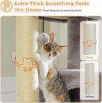 PETEPELA Cat Tree for Large Cats up to 30 lbs, 58" Heavy Duty Cat Tower with Reinforced Scratching Posts[ φ3.1”], Large Hammock, Spacious Condo & Top Perch, Sturdy Cat Furniture for Maine Coons, Grey