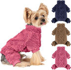 Dog Pajamas Small Sized Dog,Pajamas for Dogs, Winter Chihuahua Yorkie Teacup Cat Sweater Clothes Outfits,Soft Cold Weather Pet Coat Warm Fleece Puppy Pjs (X-Small, Dark Pink)