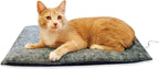 K&H Pet Products Amazin Kitty Pad Heated, Indoor Heated Cat Bed Traps Cat Hair and Dander, Washable Cat Mat, Gray 15 X 20 Inches, Heated 1-Pack