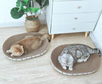 2 Pack Extra Large Cat Scratcher Cardboard, Oval Scratcher Bed Cat Scratch Bowl, Scratching Lounge Couch Round Shaped Nest for Indoor Cats Furniture Protector