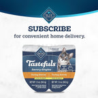 Blue Buffalo Tastefuls Savory Singles Natural Wet Cat Food in Gravy, 2.6-oz. Twin-Pack Tray, Turkey Entreé (24 Count)