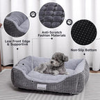 Dog Beds for Medium Large Dogs, Fluffy Cat Beds for Indoor Cats, Calming Pet Bed for Puppy and Kitty, Extra Soft & Machine Washable with Anti-Slip Bottom, Grey, 25inches
