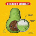 Bite Force - Durable & Strong Dog Toy Avocado Squeaker, Kevlar-Reinforced for Aggressive Chewers for Small Medium Large Dogs - Green.