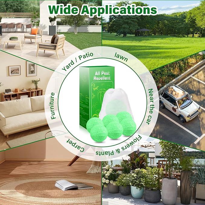 Dog Repellent for Yard, 36 Pcs Natural Peppermint Oil Dog Cat Deterrent Ball Outdoor Indoor Preventing Dogs from Peeing Scratch and Chew, Keep Dogs Out of Lawn Garden