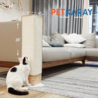 PETKARAY Couch Corner Cat Scratcher, 28" Corner Scratching Post Wall Scratcher, Sisal Furniture Protector for Sofa with Reversible Base, Large
