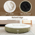 Love's cabin Round Donut Cat and Dog Cushion Bed, 20in Pet Bed For Cats or Small Dogs, Anti-Slip & Water-Resistant Bottom, Super Soft Durable Fabric Pet beds, Washable Luxury Cat & Dog Bed Olive Green