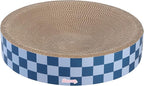 CSR1010B Nelson 20.13" Modern Cardboard Round Bowl Cat Scratcher with Catnip, Blueberry