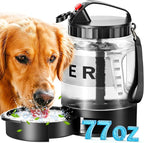77oz Large Dog Water Bottle Travel - Portable Dog Travel Water Dispenser with Bowl, Ideal for Travelling, Hiking, Camping, Parks, Outdoor, Black