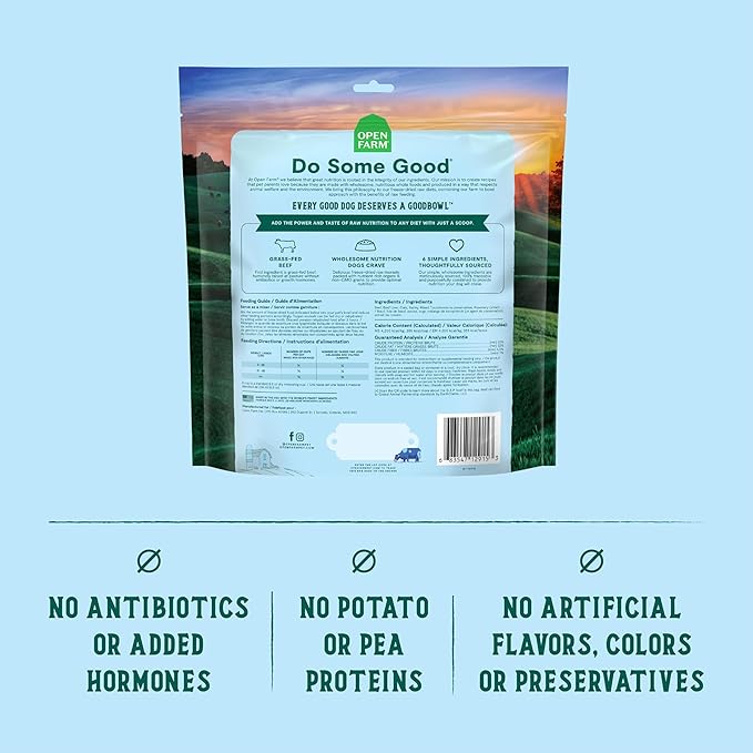 Open Farm Goodbowl Dog Food Topper, Freeze Dried Raw, Grass-Fed Beef & Wholesome Non-GMO Grains Recipe, 46oz Bulk-Size Bag