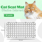 16 x 8 Inch Scat Mat for Cats, 16 Pack Scat Mat with Spikes Outdoor - Cat Deterrent Mat with Strips Digging Stopper, Cat Spike Mat to Keep Animals Away from Furniture