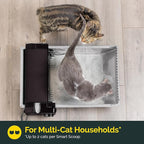 Pet Zone Self Cleaning Semi Automatic Cat Litter Box - Smart Scoop Cat Litter Box with 6 Bags & Carbon Filter for Up to Two Cats 6-16 Pounds