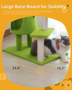 Cat Tree for Indoor Cats with Green Leaves, 40'' Cat Tower with Scratching Post, Cozy Cat Condo and Hammock, Cat Tree Tower with Hanging Ball and Bell for Kittens