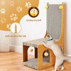 Cat Scratcher, Cat Scratching Board, L Shaped Vertical Cat Scratcher for Wall and Couch Protection, Cat Cardboard Scratcher with 4 Ball Toys for Indoor Cats
