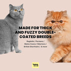 MalsiPree Cat Shedding Brush - 2 in 1 Deshedding Tool & Undercoat Rake for Dense Double-Coats - Dematting Comb - Deshedding Brush for Cats - Pet Hair Removal Tool (Blue) - Dog Grooming Supplies