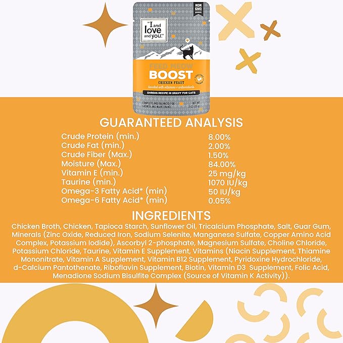 I and love and you Feed Meow Variety Pack - Salmon, Chicken, Tuna - Grain Free, Shredded, No Fillers 3oz Pack of 12