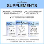 Spot & Tango Calming Supplements for Dogs - Vet-Approved for Anxiety and Stress Relief - L-Theanine, Passionflower, Ashwagandha, Chamomile - Flavored with Real Pineapple, 56 Count