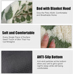 HYQ Cat Beds for Indoor Cats, Small Dog Bed with Cover Cave, Cozy Cat Cave Bed, Round Puppy Bed with Hooded Cover, Dog Beds for Small Dogs with Anti-Slip Bottom(Green, 24×24 Inch)