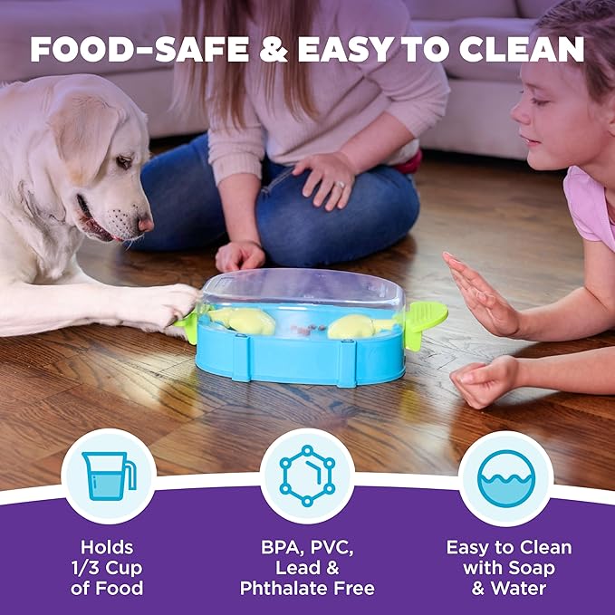 Outward Hound Nina Ottosson Paw N' Play Interactive Dog Treat Puzzle, Level 2 Intermediate Dog Enrichment Dog Toy, Blue, Small