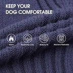 IECOii Great Dane Sweater,5XL Extra Large Sweater for Giant Breed Dogs in Winter,Turtleneck Cold Weather Knit Clothes,Machine Washable,Elastic Pullover for Saint Bernard,Mastiff (Blue,XXXXXL)