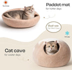 Cat Cave Bed -Handmade Wool Cat Bed Cave, Cat Bed Cat House, Felt Cat Caves for Indoor Cats and Kittens