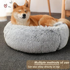 Cat Bed,Calming Self Warming Kitten Bed,Round Hooded Cat Bed Cave Indoor Cat Puppy Sleeping Faux Fur Warm Soft Plush Donut Cuddler Pet Bed,Non-Slip Bottom Cat Cushion,Machine Washable