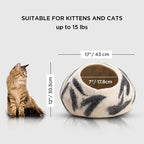 Woolygon Premium Felt Cat Cave Bed - Wool Kitty Beds Handcrafted Kitten Caves Bed for Indoor Cats - Made from 100% Eco-Friendly Merino Wool, Foldable Cat Hidewawy Covered Cat House Pod