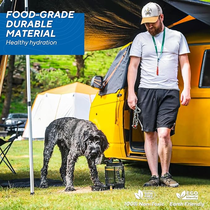 lesotc Portable Dog Travel Water Bottle, 77oz Large Travel Water Bowl for Dogs Camping Hiking Beach Hunting Essentials, Big Pet Bottles Bowl Water Dispenser for On The Go Park Car Walking Accessories