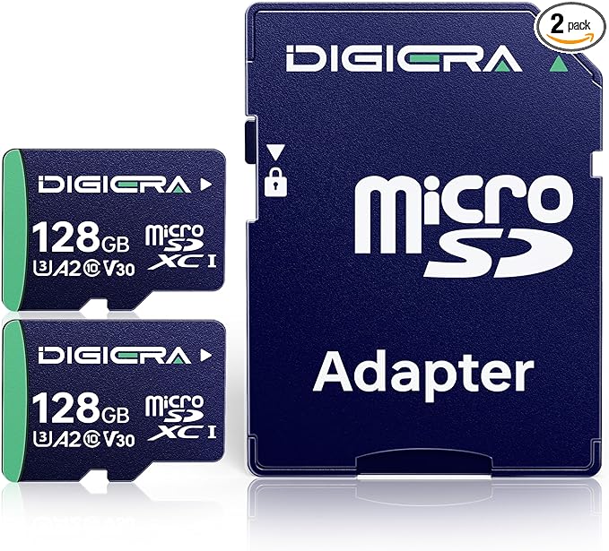 128GB CT100 microSDXC UHS-I Memory Card with Adapter - up to 100MB/s, C10, U3, V30, 4K UHD, A2, Micro SD Card for Smartphones, Tablets, Cameras, Gaming Consoles, and Drones (2 Pack)