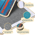 3-in-1 Sisal Cat Scratcher Mat 23.6x15.7'' – Floor & Wall Use with Sticker Tape, Protects Furniture, Couch & Carpet, Anti-Slip, Pet-Safe, Durable Scratch Rug Mat or Indoor/Outdoor Cats, Blue Silence