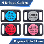 GoTags Personalized AirTag Dog Collar Holder, Engraved Tracker Case for Pet Collar, Custom Text with Phone Number, Slide On Tag for GPS Nameplate, Track Dogs with Apple iPhone, 4 Colors (Large)