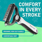 Maxpower Planet Pet Grooming Brush - Double-Sided Undercoat Rake for Dogs and Cats, Extra Wide, Reduces Shedding by 95%, White