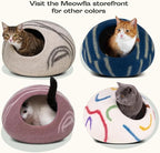 MEOWFIA Cat Cave – Premium Felt Cat Bed for Indoor Cats, Handmade 100% Merino Wool (Light Shades) (Medium, Pink)