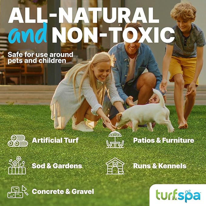 Urine & Odor Turf Detox: 32 oz Sprayer & Gallon Refill Professional Enzyme Cleaner & Odor Eliminator for Artificial Grass, Turf, Concrete, Patios & Kennels, Enzymatic Cleaner for Dogs & Cats