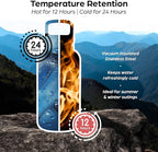 Insulated 32oz Stainless Steel Dog Water Bottle with Food & Water Bowls, Leak-Proof Pet Travel Dispenser for Dogs, Portable for Hiking, Walking, Outdoor