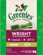 Greenies Weight Management Teenie Dog Dental Chews Weight Control Dog Treats, 27 oz. Pack (96 Treats)