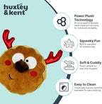 Huxley & Kent Funny Dog Toy w/Squeaker – Holiday Power Plush Squeaky Dog Toys for Small, Medium & Large Dogs – Soft Stuffed Animal for Indoor Play & Fetch - Gotta Dash Reindeer Cookie, Large