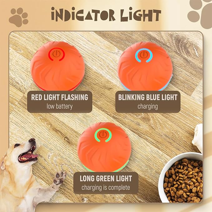 Interactive Dog Toys Dog balls, Automatic Moving Bouncing Rotating Interactive Dog Ball, Durable Motion Activated Automatic Rolling Ball Toys for Puppy Small Medium Large Dogs, Anti Boredom Dog Toys
